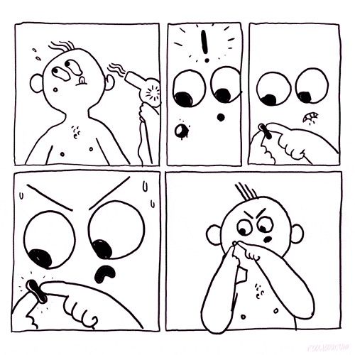 Pimple Popping Comics Illustration GIF