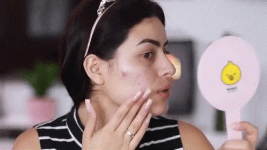  Pimple Popping Checking Out Acne GIF