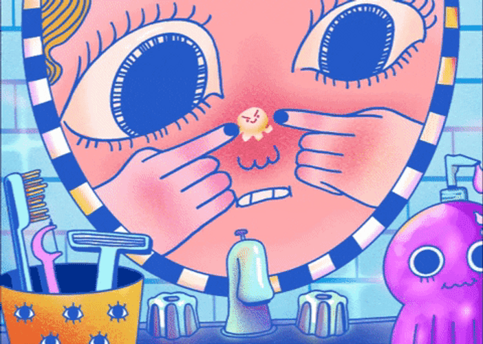 Pimple Popping Eww Animated Art GIF