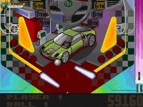 Pinball Game With Green Car GIF