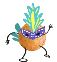 Pineapple Cartoon Wearing Mask