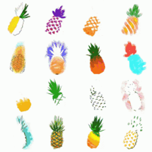 Pineapple Fruit Rotation Edit GIF