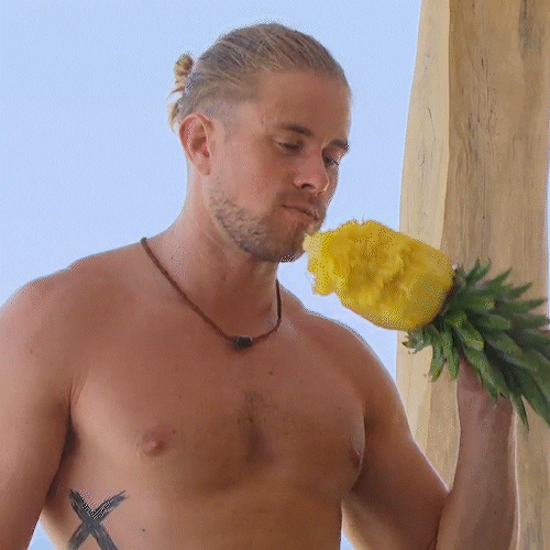 Pineapple Guy Funny Eating GIF