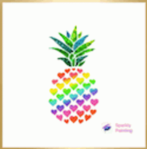 Pineapple Heart Shape Design GIF