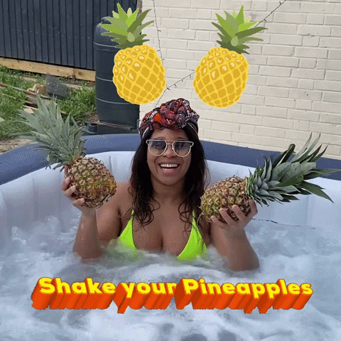 Pineapple Woman Jacuzzi GIF