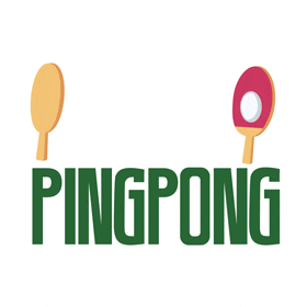 Ping Pong Calligraphy With Moving Table Tennis Rackets GIF