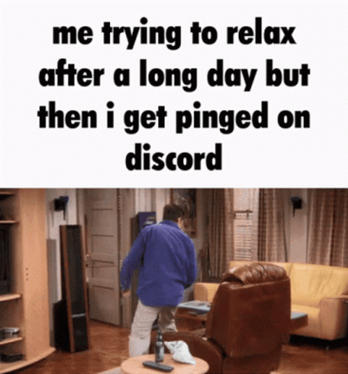 Pinged On Discord Crash Falling On Couch Meme GIF