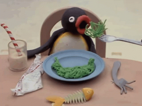 Pingu Eating Weeds GIF