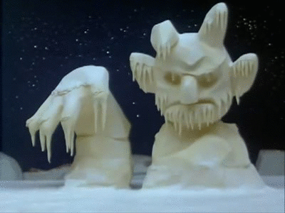 Pingu Fighting Ice Figures GIF
