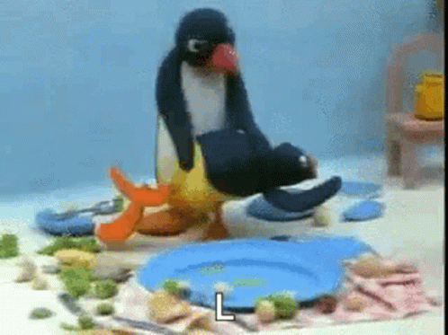 Pingu Hitting And Scolded GIF