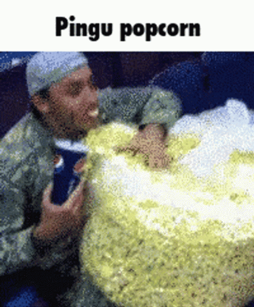 Pingu Popcorn Eating GIF