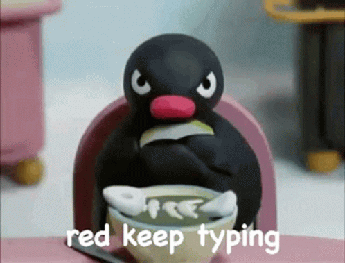Pingu Red Keep Typing GIF