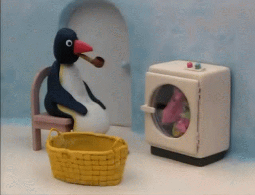 Pingu Waits His Laundry GIF