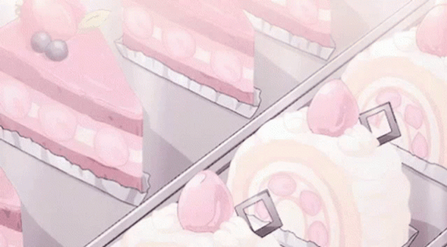 Pink Aesthetic Anime Bakeshop Dessert GIF