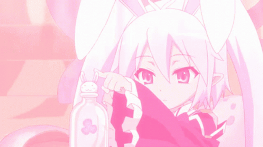 Pink Aesthetic Anime Bunny Girl GIF