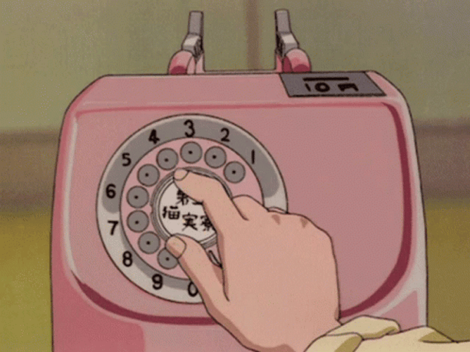 Pink Aesthetic Anime Phone Dialing GIF