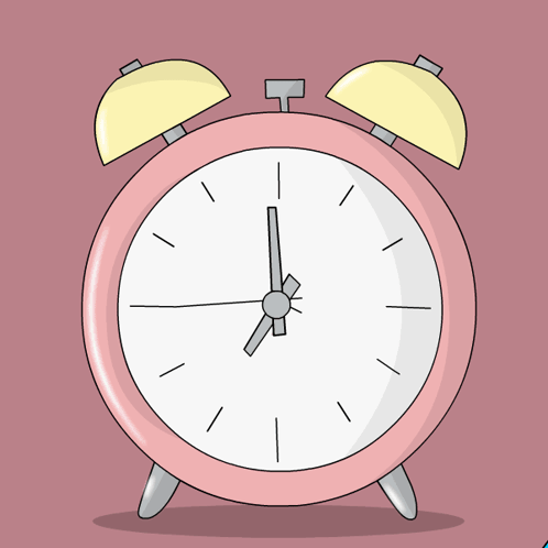 Pink Alarm Clock Showing Almost 5:00
