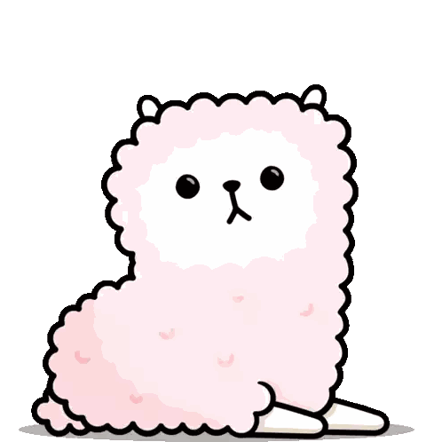 Pink Alpaca With Surprised Face