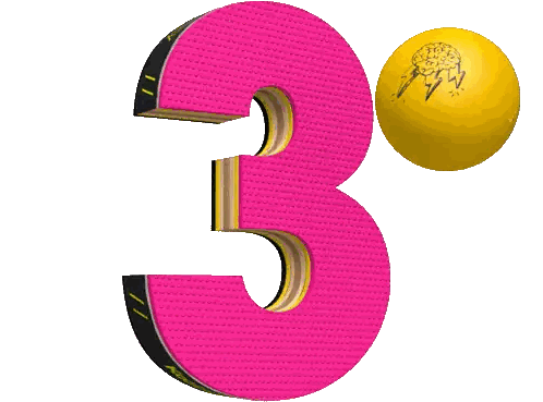 Pink and Black Number 3 with Yellow Ball