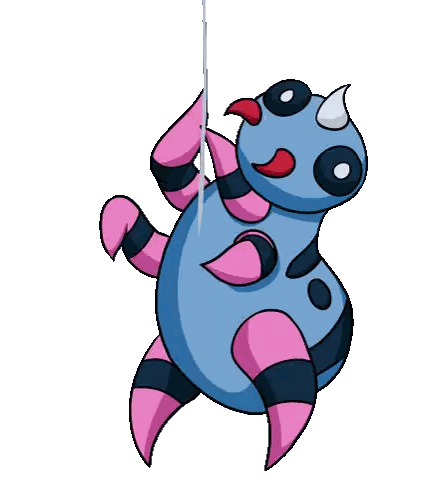 Pink and Blue Cartoon Spider Hanging