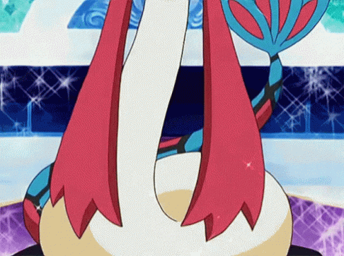 Pink and Blue Feathered Cartoon Tail