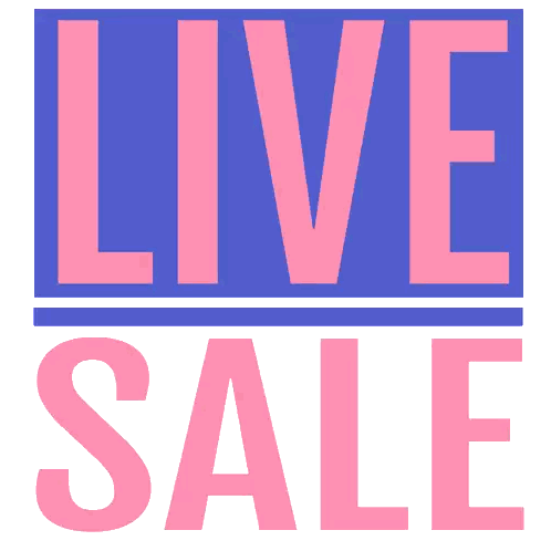 Pink and Blue Live Sale Sign