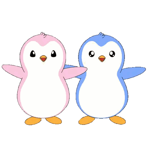 Pink and Blue Penguins Thank You