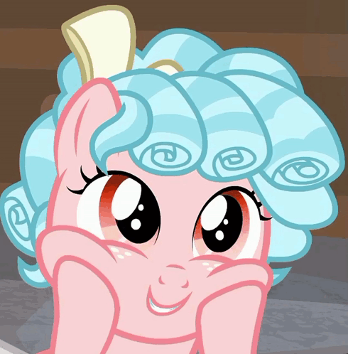 Pink and Blue Pony With Swirly Mane