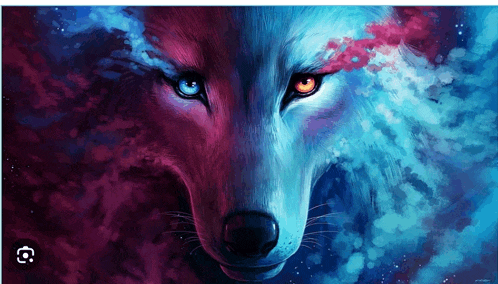 Pink And Blue Wolf Meme GIF