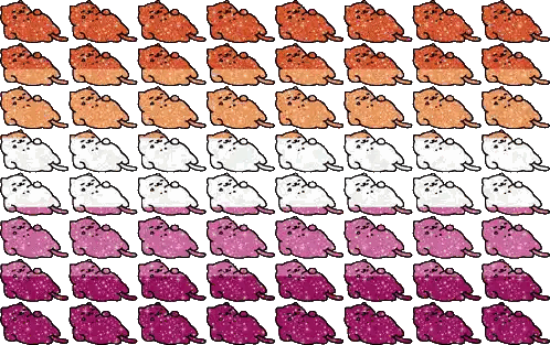 Pink and Orange Cats Lying