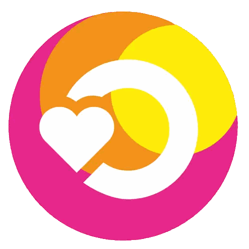 Pink and Orange Heart Circle