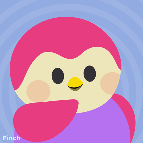 Pink And Purple Penguin Saying Finch GIF