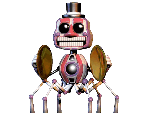 Pink and Purple Robot Holding Mirrors