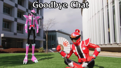 Pink And Red Robot Goodbye Chat GIF