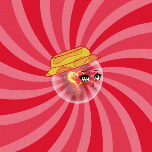 Pink and Red Swirl with Cartoon Face