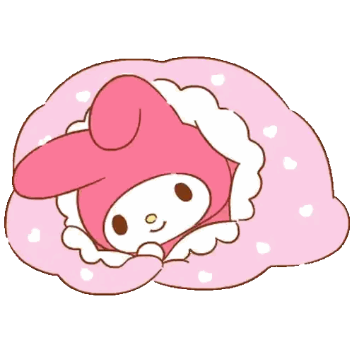 Pink and White Cartoon Wrapped in Blanket