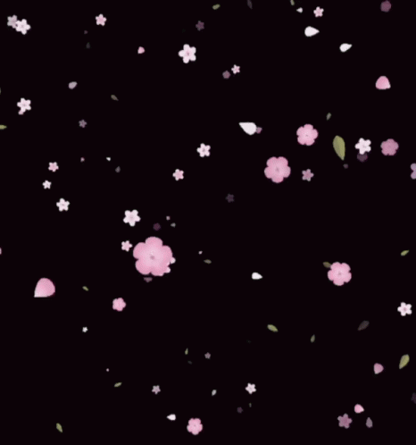 Pink And White Flowers Falling GIF