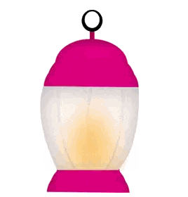 Pink and White Lantern with Circle Top