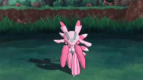 Pink and White Pokemon With Wings Spread