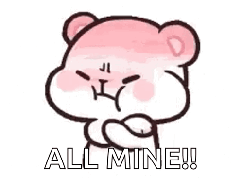 Pink and White Teddy Bear Saying All Mine