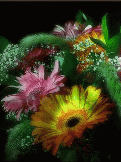 Pink And Yellow Flower Bouquet GIF