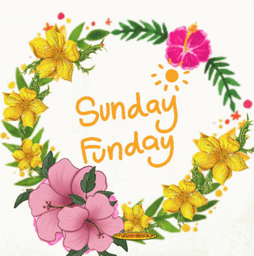 Pink and Yellow Flower Wreath Sunday Funday