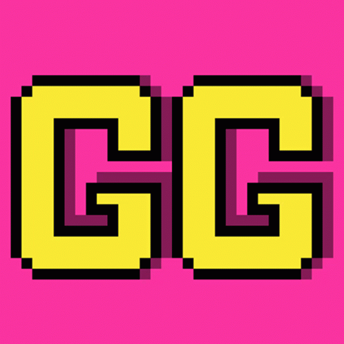 Pink And Yellow Pixel Art Letter GG GIF