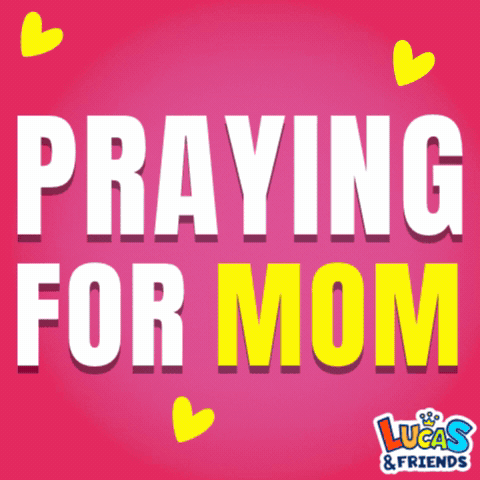 Pink and Yellow Poster Praying for Mom