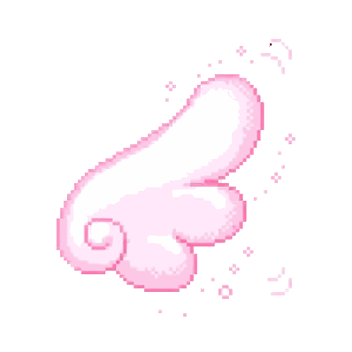 Pink Angel Wing with Swirl and Stars