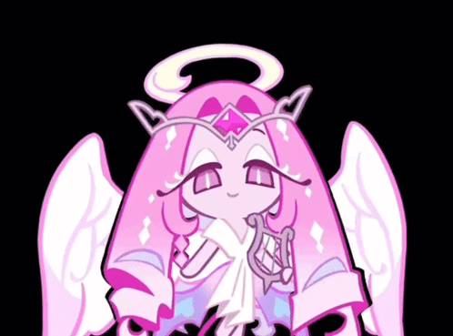 Pink Angel With Wings and Halo