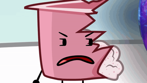 Pink Angry Face Cartoon