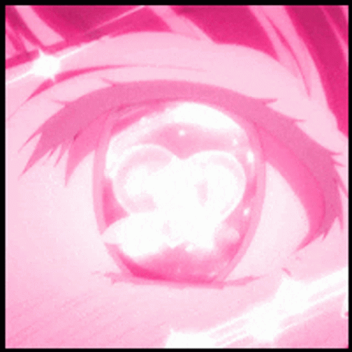 Pink Anime Girl Eye With Heart Pupil