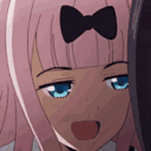 Pink Anime Girl With Bow in Hair