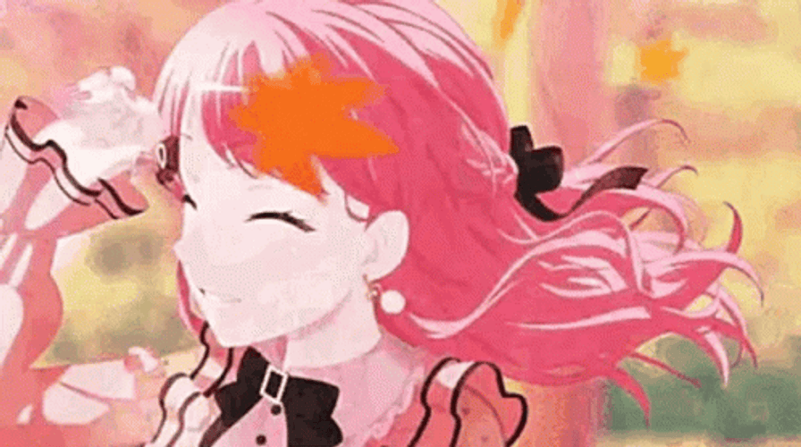 Anime girl singing ballin gif on Make a GIF